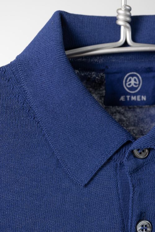 Royal blue knitted polo – ÆTMEN