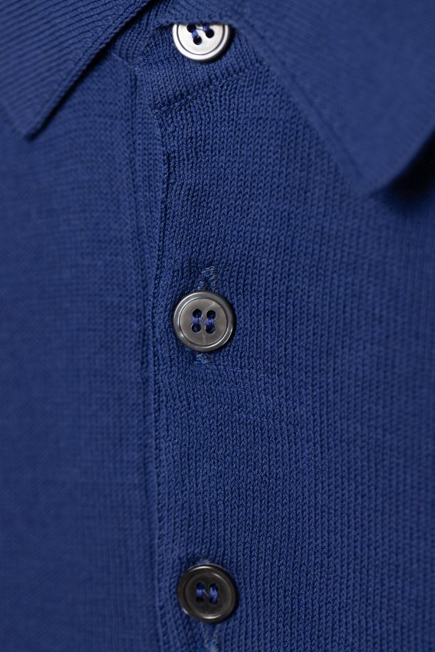 Royal blue knitted polo – ÆTMEN